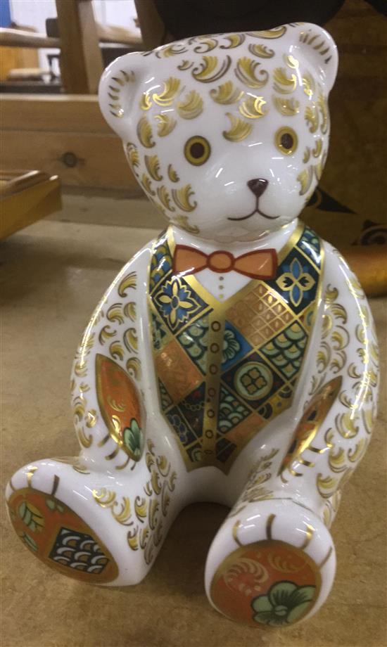 A Royal Crown Derby Regal Goldie Bear paperweight